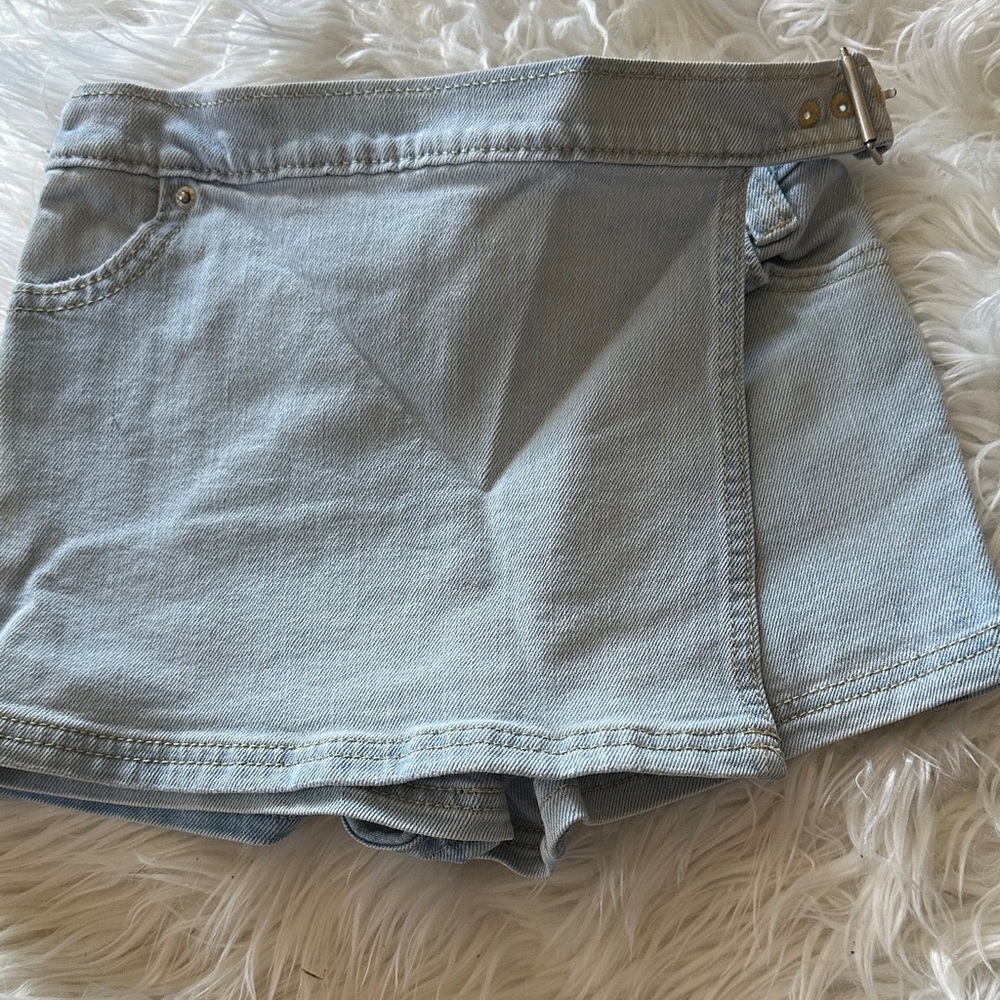 Nordstrom Light Blue Denim Wrap Skort